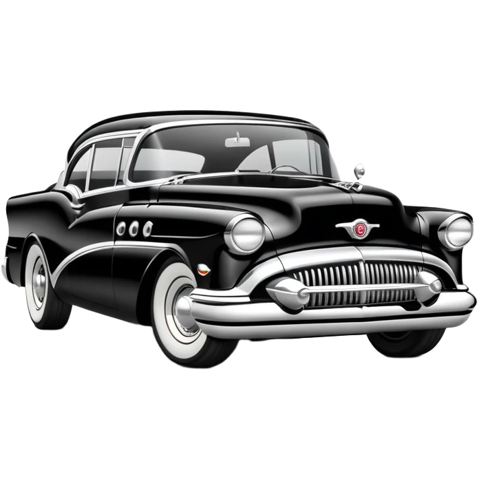 hot rod inspired by a 1956 Buick Century, black and white color scheme emoji