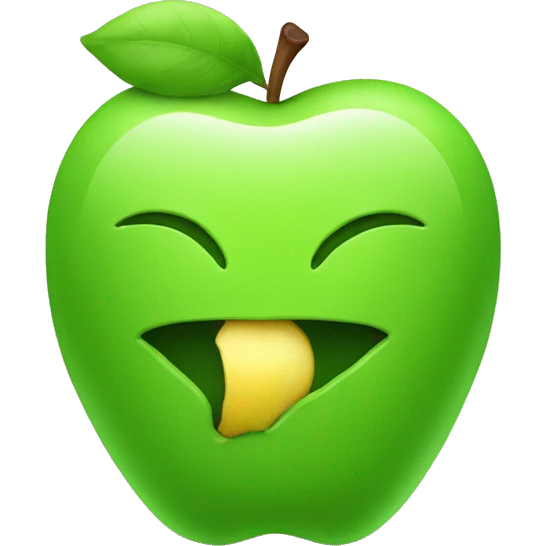 Green Android eating a ios Apple  emoji