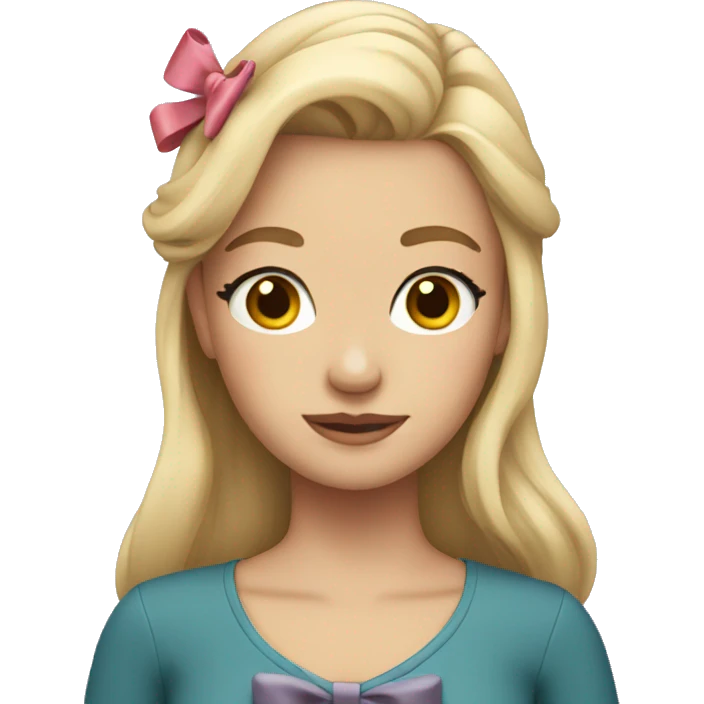  blonde Girl with a  bow emoji
