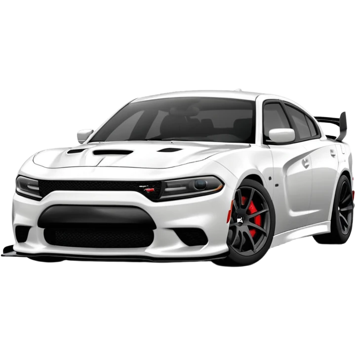 CHARGER DOSH HellCat SRT white and With low suspension body kit 4k, 8k and carbon: spoiler Wheels and hood  emoji