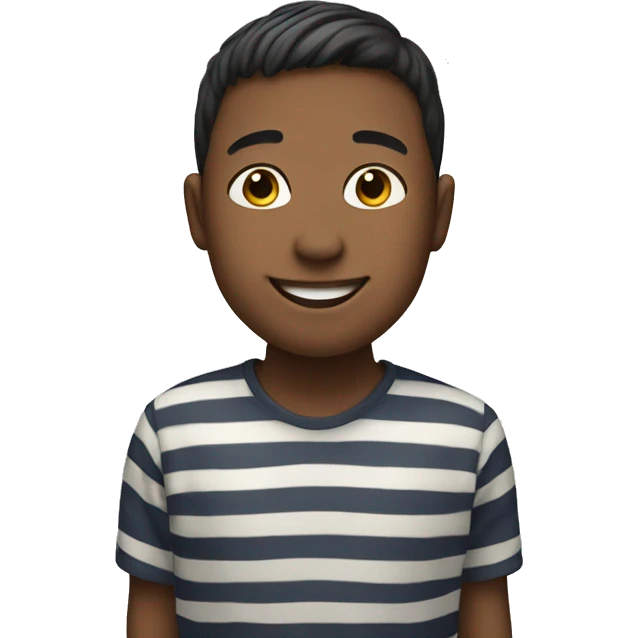 smiling boy in striped shirt emoji