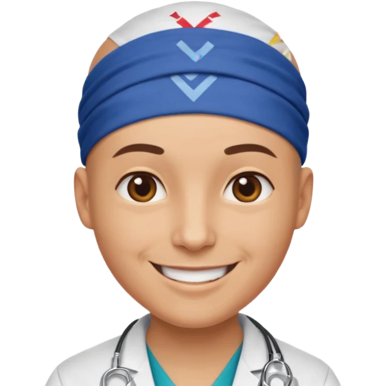 bald doctor with short bandanna emoji