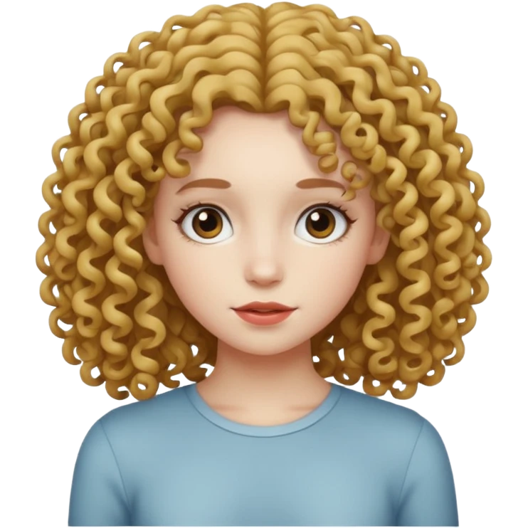 Girl with curly hair white skinny pale skin emoji