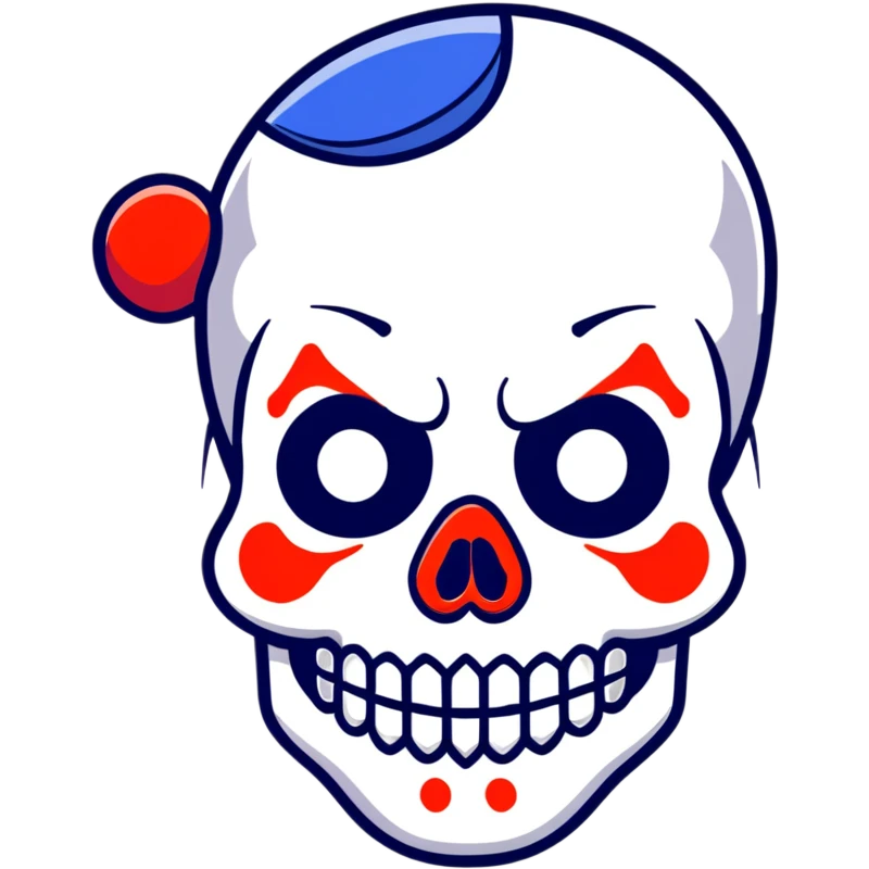skull with clown makeup emoji