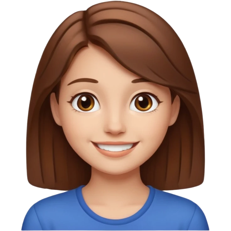 Brown-haired girl posing for a video to post on instagram emoji
