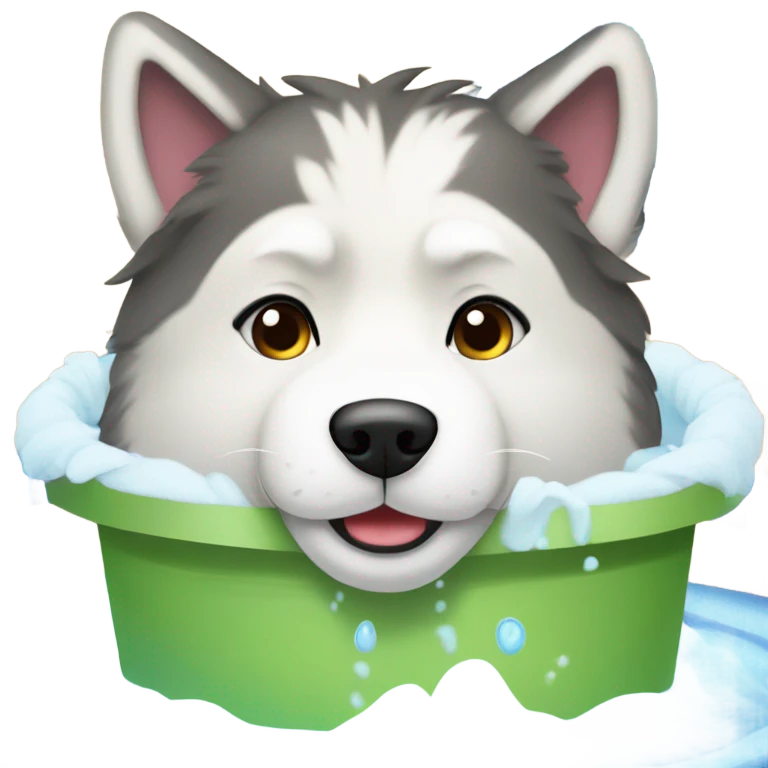 Malamute having a spa day emoji