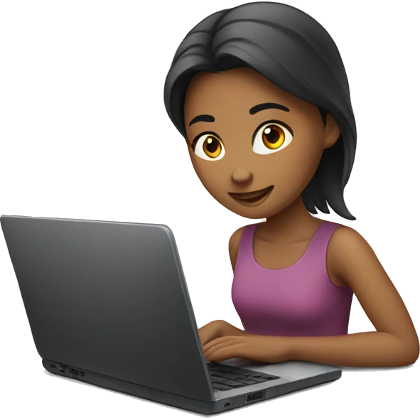 Girl work in laptop emoji
