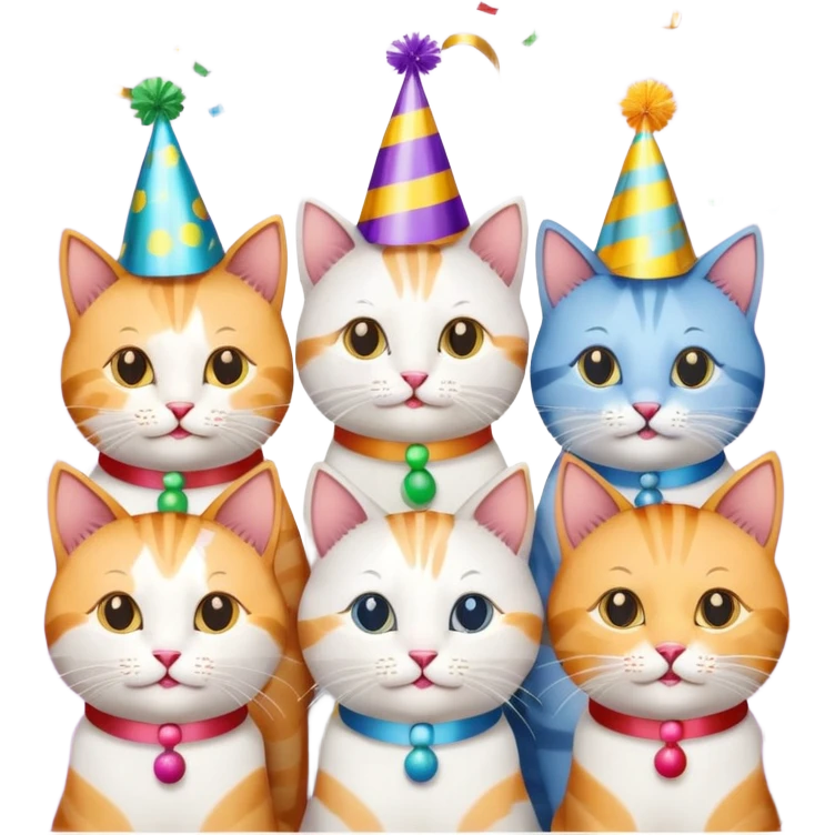 12 cats at a birthday party emoji