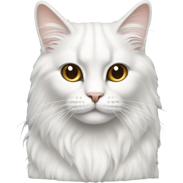 Persia long fur cat,white color emoji