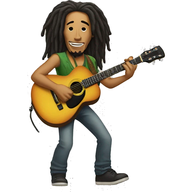 Bob marley with guitar emoji