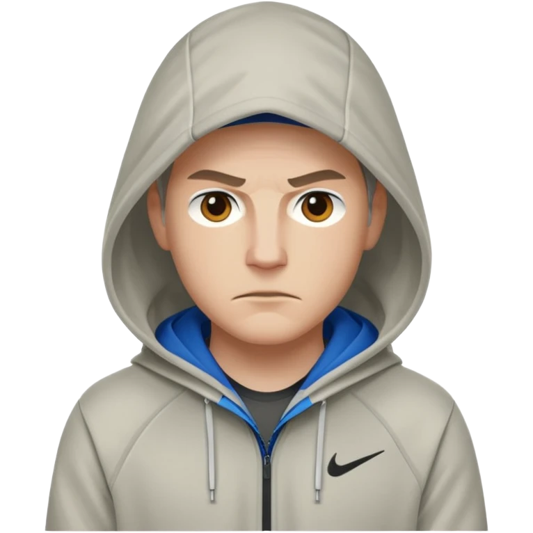White person wearing a Nike Tex with hood emoji
