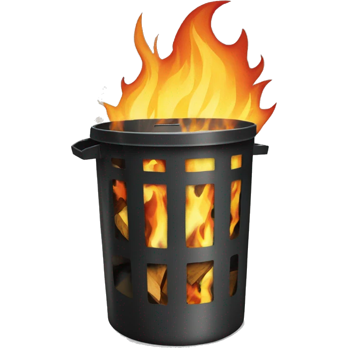 Trash can on fire emoji