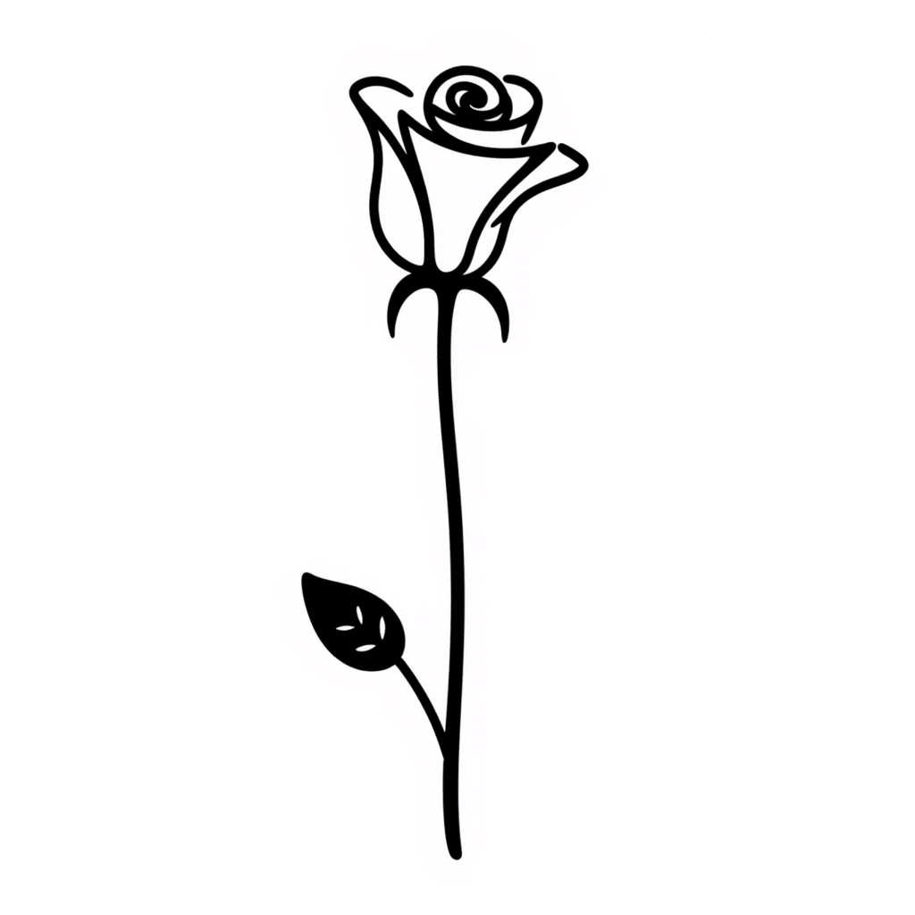 hand-drawn doodle of a rose flower emoji