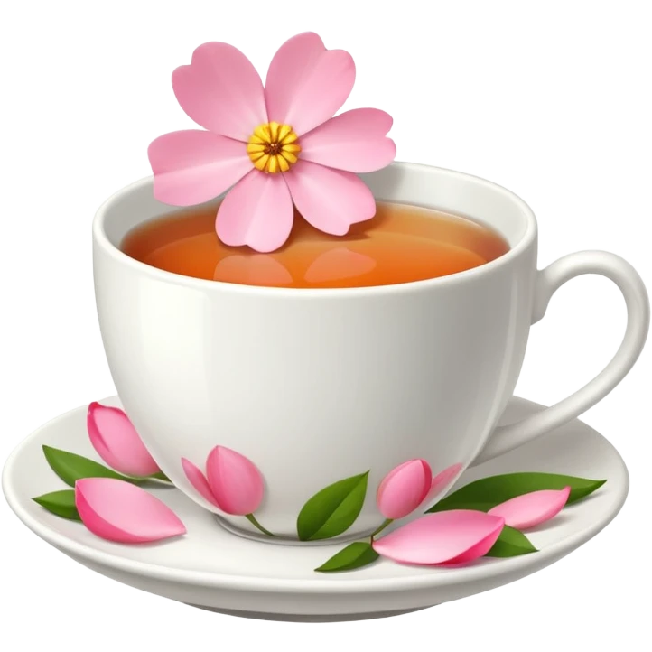 Flower in a cup of tea emoji