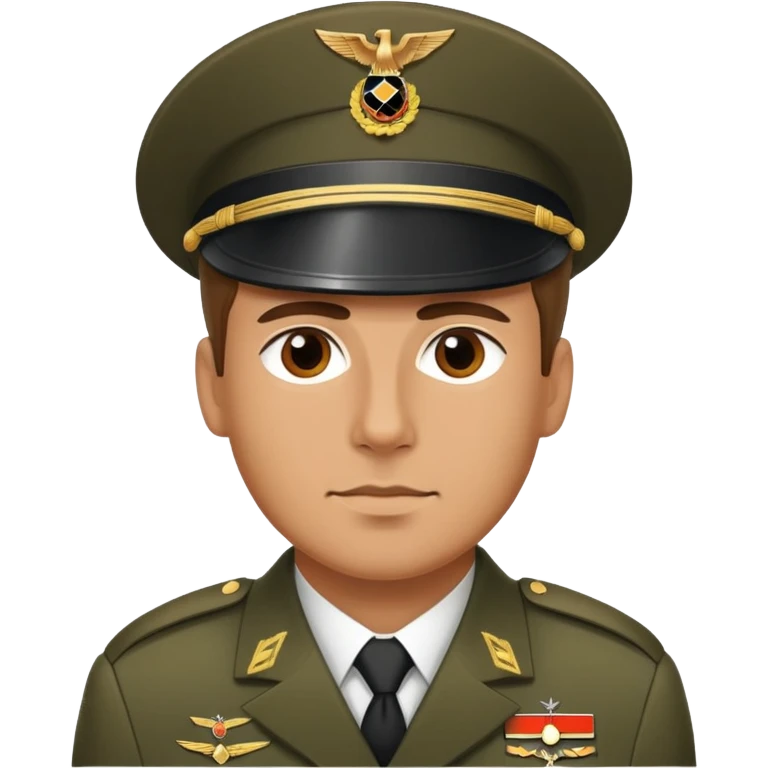 A German man wearing a military uniform  emoji