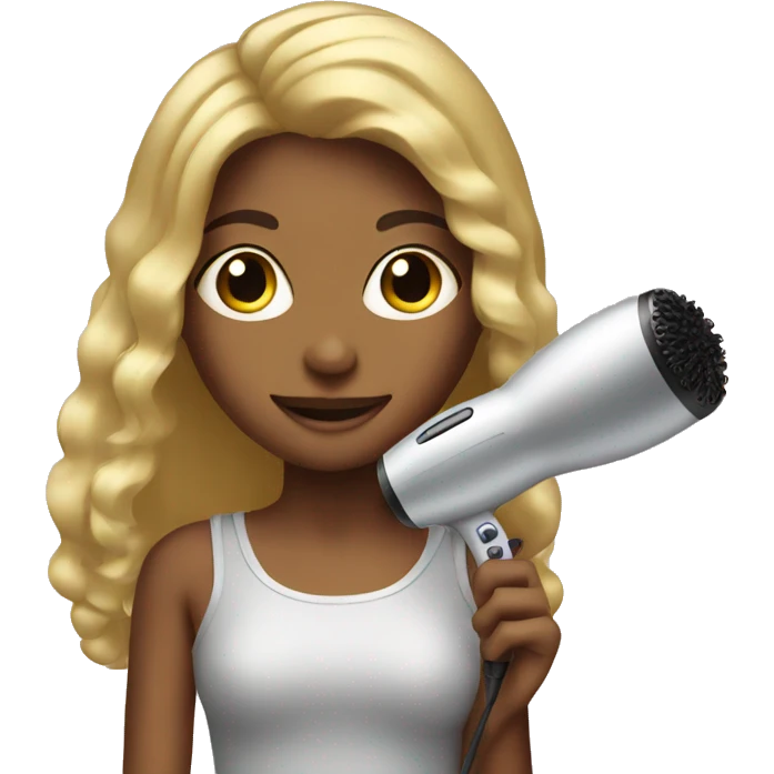 girl with hair dryer emoji
