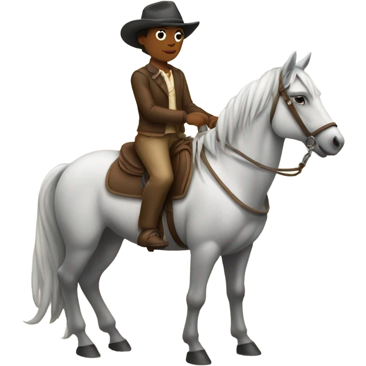 Una persona montada encima de un caballo emoji