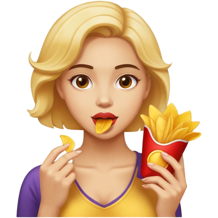 lady with chips  emoji