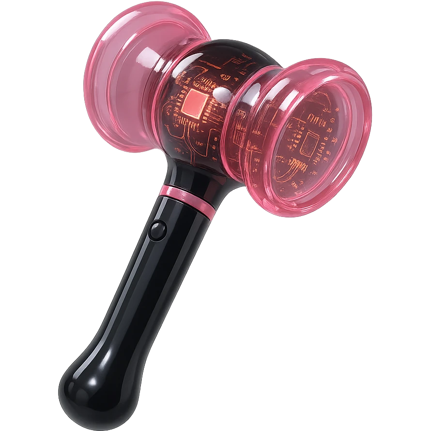 BLACKPINK-inspired gothic lightstick, no hearts, shiny and futuristic, black and pink emoji