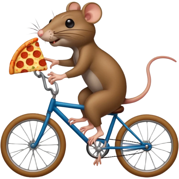 rat stealing pizza on a bike emoji