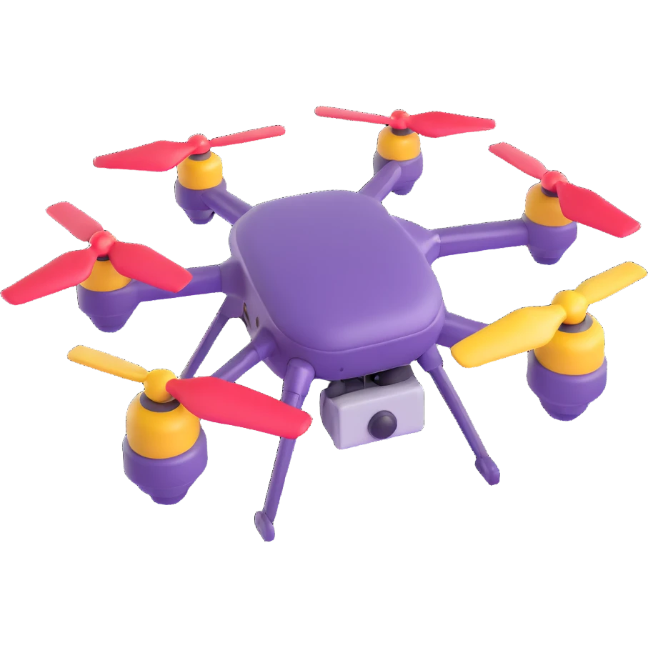 simple drone, 3d emoji style, soft shading emoji