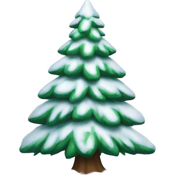 christmas tree with snow emoji