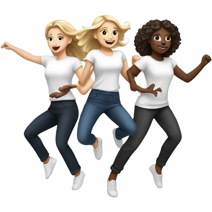 4 white girls dancing emoji
