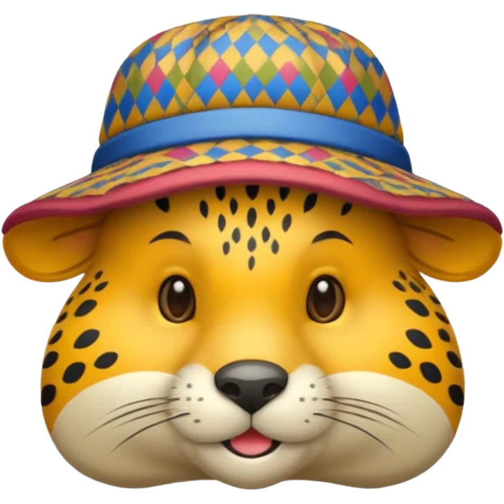 animal wearing patterned hat  emoji