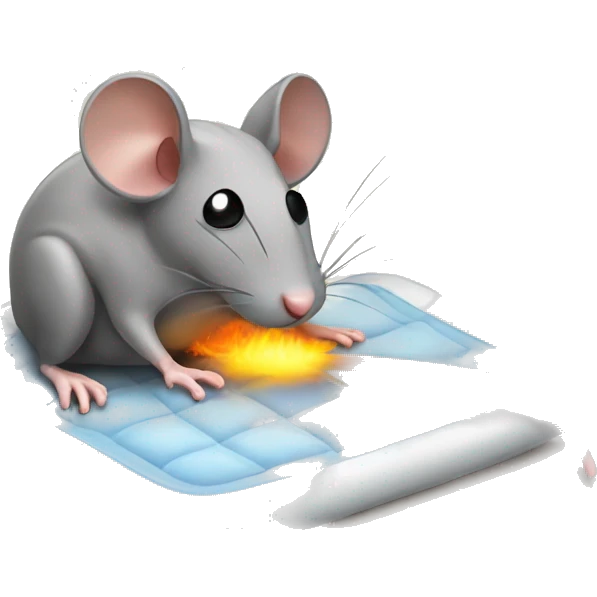 Rat overheating on a pad emoji