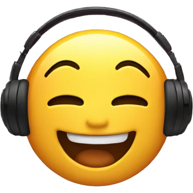 Emoji happy and vibing to music emoji