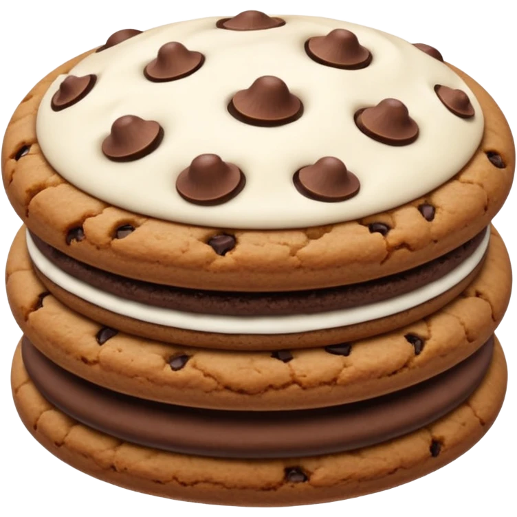 Minimalistic Choco Boy mushroom shaped like a cookie, back view emoji