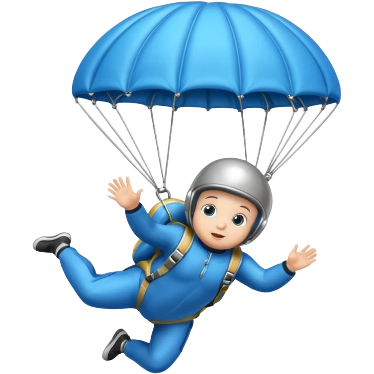 Skydiving baby with parachute and UFO blue emoji