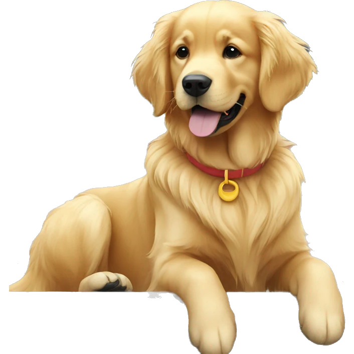 golden retriever on the playground emoji