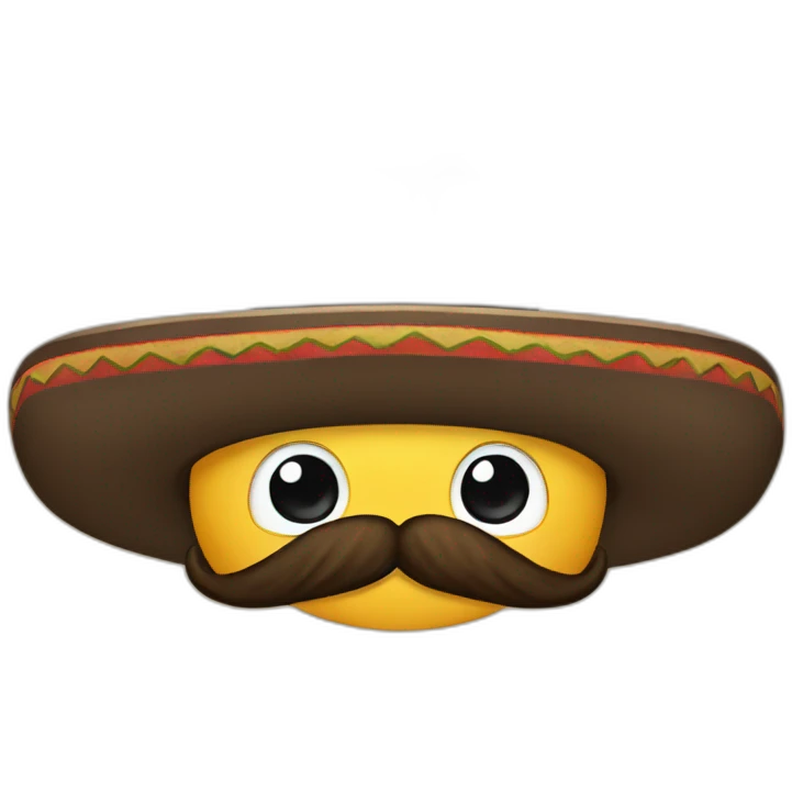 Mustachioed Mexican emoji