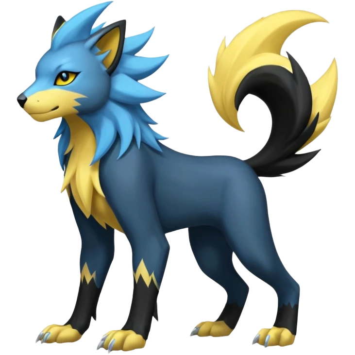 PalkiaZeraora-Manectric-Luxray-Fakémon-fusion-animal-creature, full body  emoji