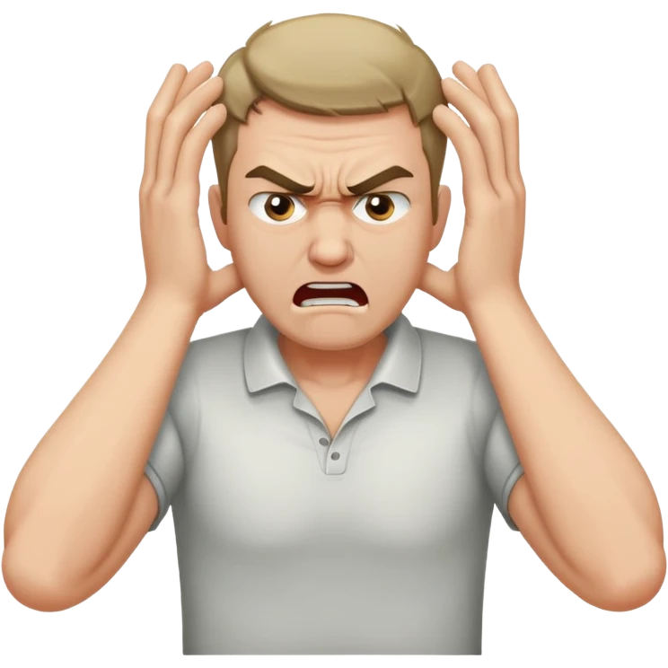 guy grabbing neck with hands angry  emoji