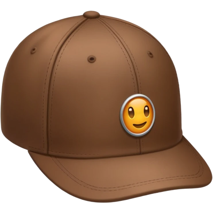 Brown fitted cap emoji