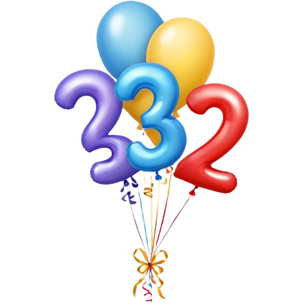 Birthday balloons with #23 emoji