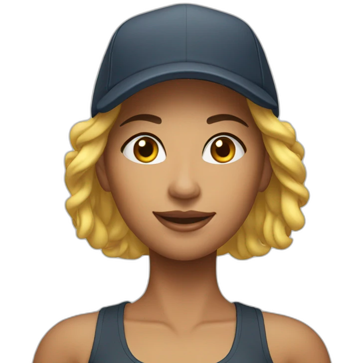 fitness woman with cap emoji