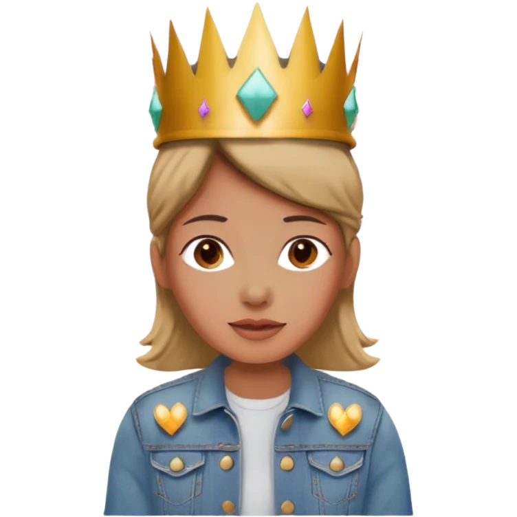 Birthday crown jean jacket emoji