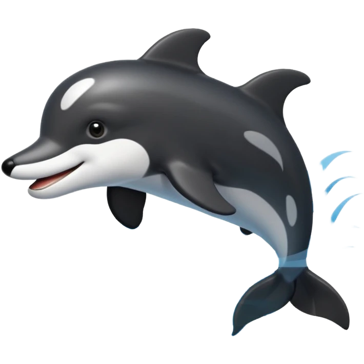 a combination of a dolphin and a boarder collie as one animal emoji