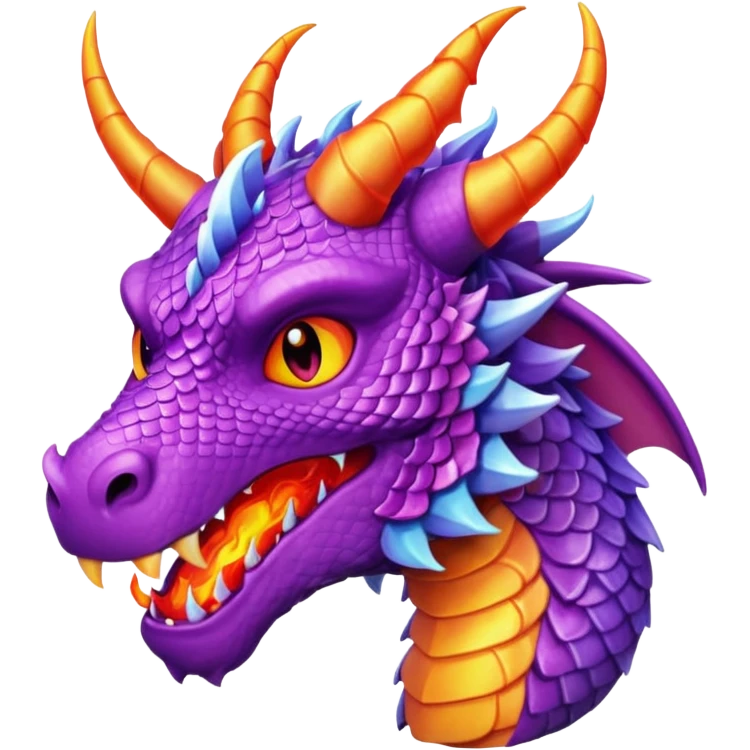 purple dragon breathing fire emoji