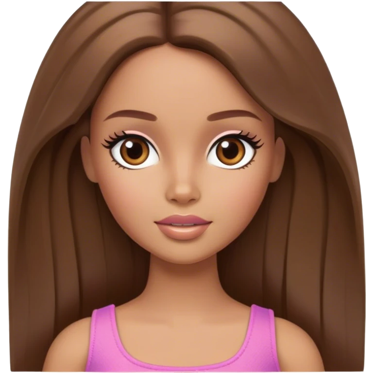 brown barbie brown hair long middle part emoji