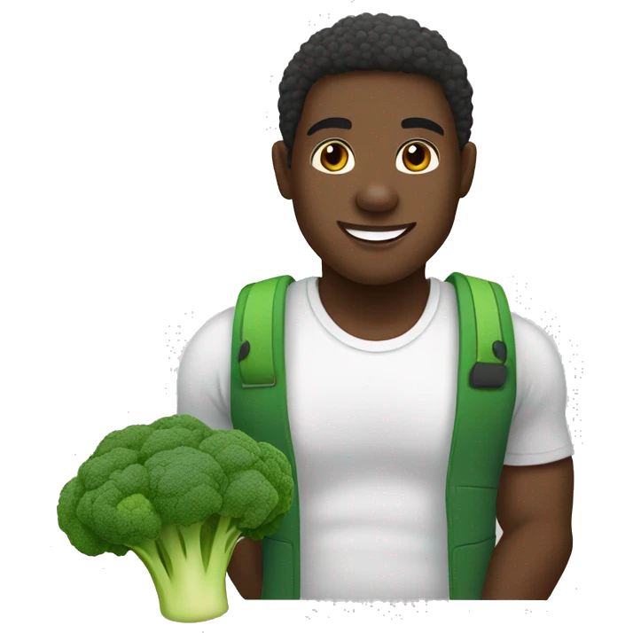 healthy black person with broccoli emoji
