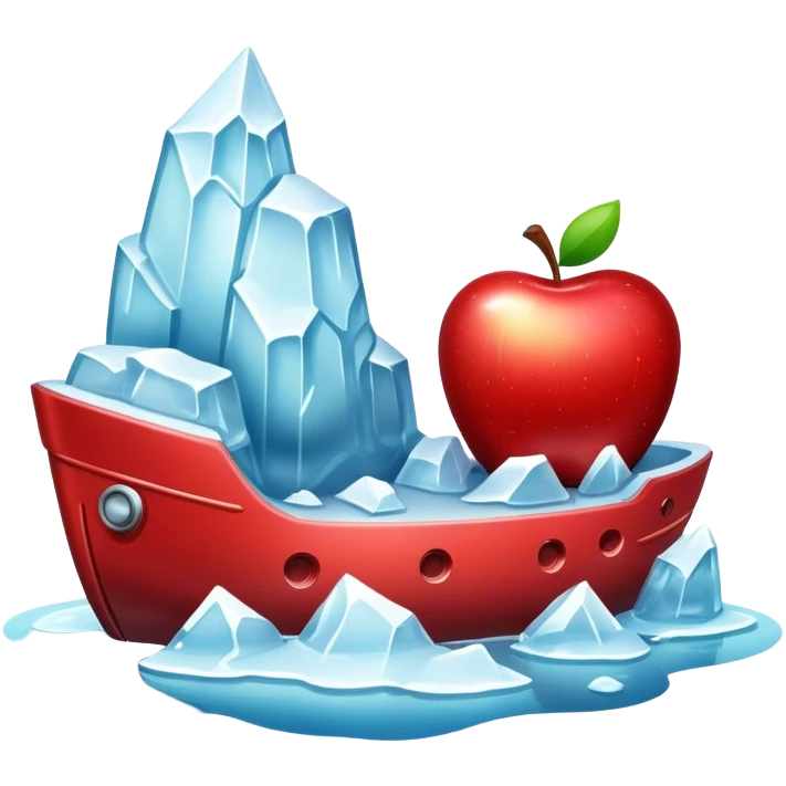 apple ship emoji hitting iceber emoji