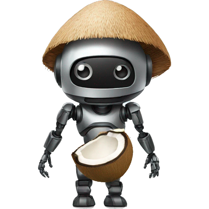 Robot with coconut emoji