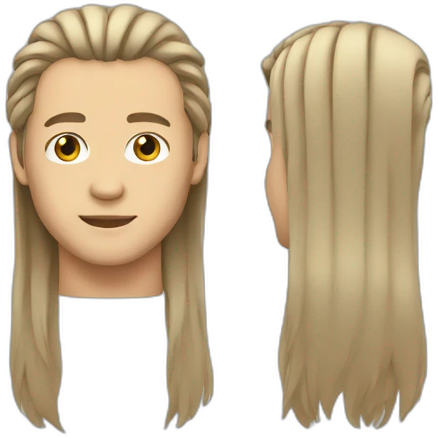 Man long hair emoji