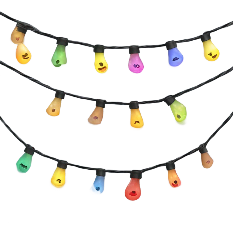 string of rainbow fairy lights emoji