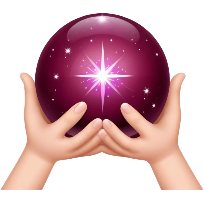 Burgundy color magic ball  sparkl in your hands emoji