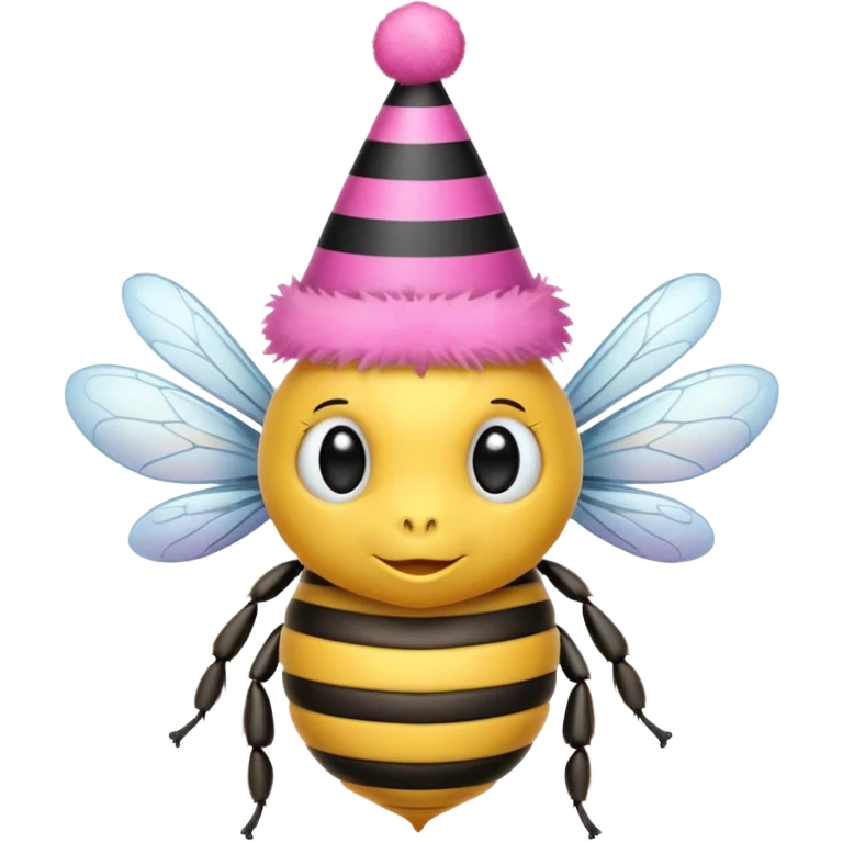 party pink hat bee emoji